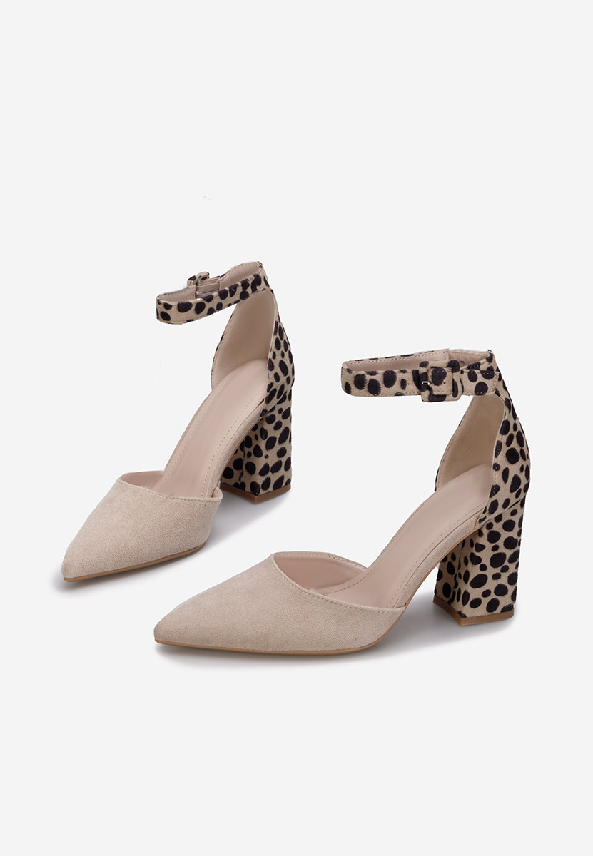 Pantofi cu toc gros Freya leopard