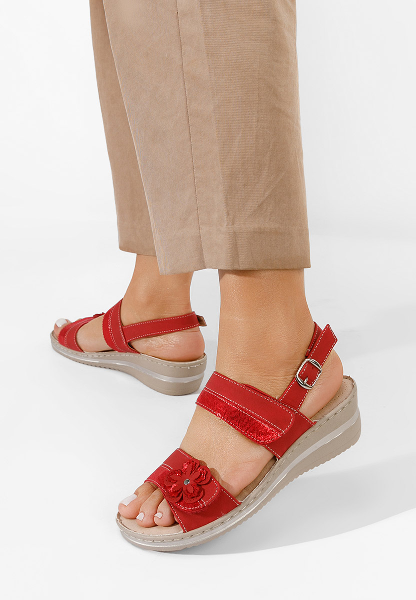 Sandale cu talpa ortopedica Perira rosii