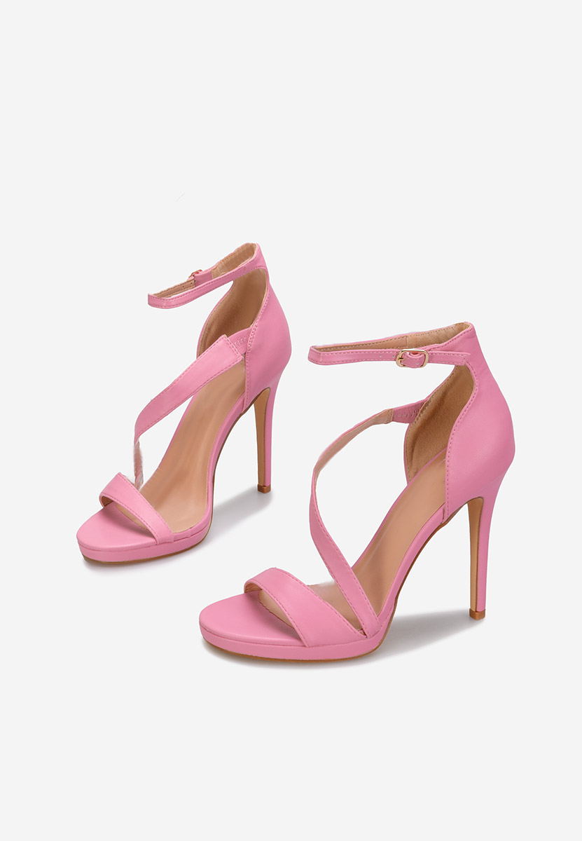 Sandale cu toc subtire Ribera V2 roz