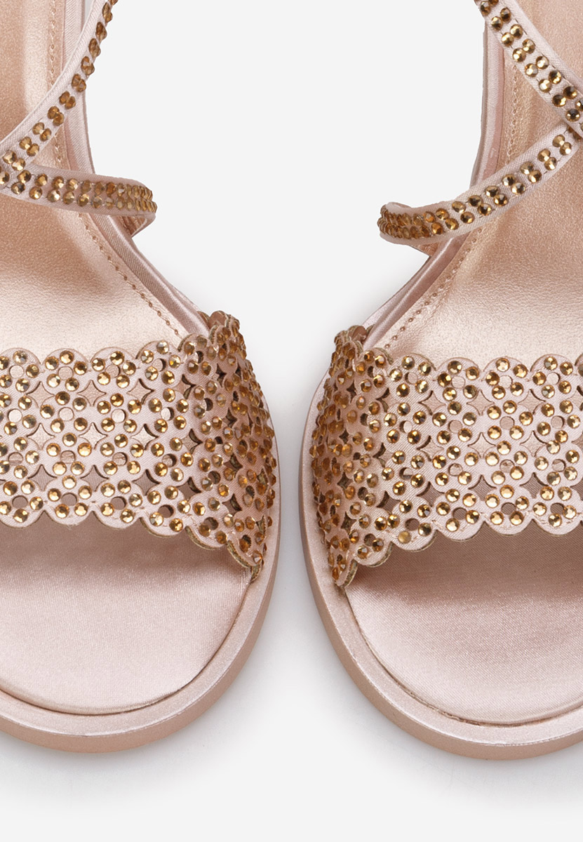 Sandale cu toc subtire Kemyra champagne