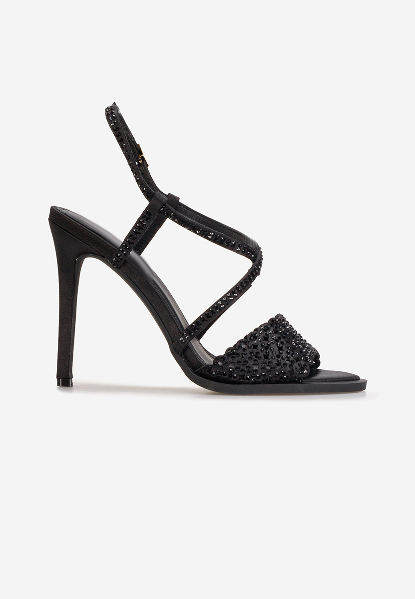 Sandale cu toc subtire Kemyra negre