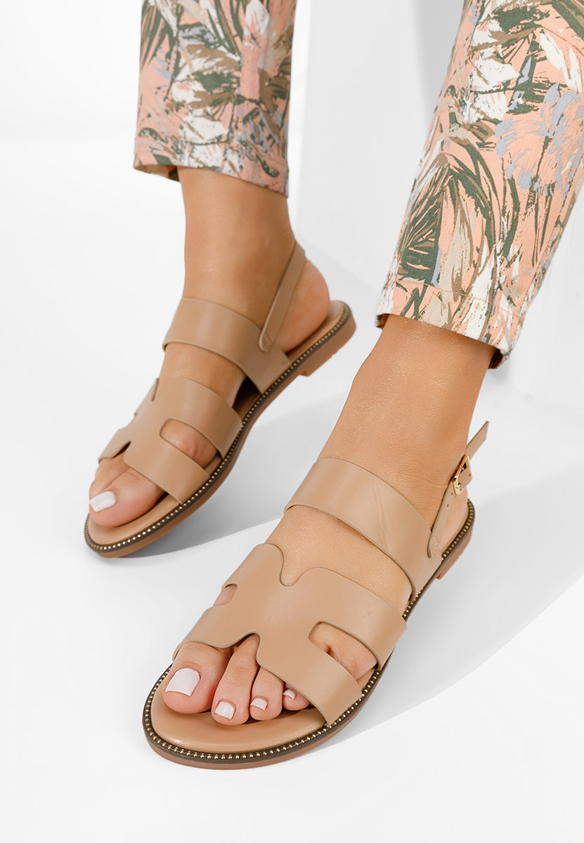 Sandale fara toc Solaria kaki