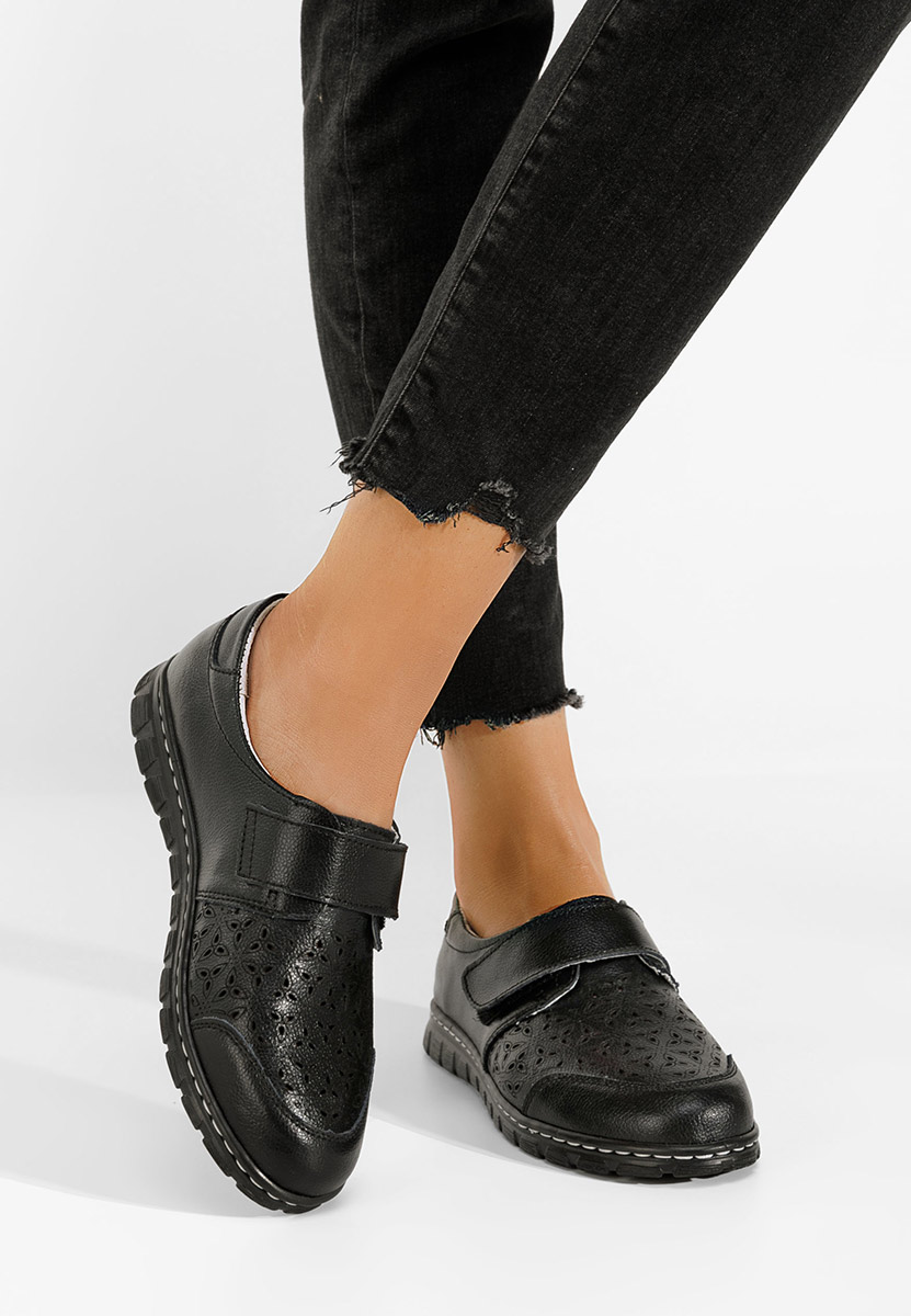 Pantofi casual dama piele Caronia negri