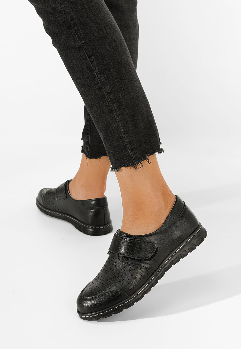 Pantofi casual dama piele Caronia negri