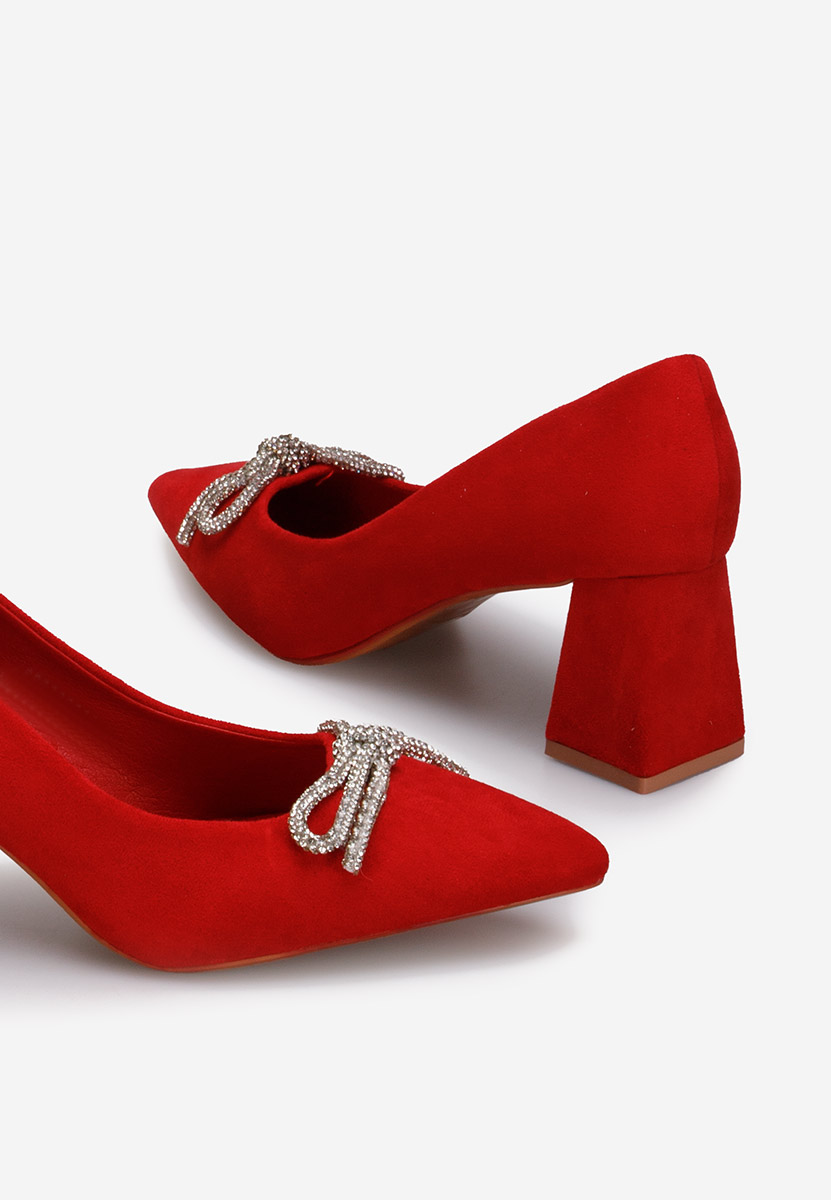 Pantofi cu toc mediu Abigale V2 rosii