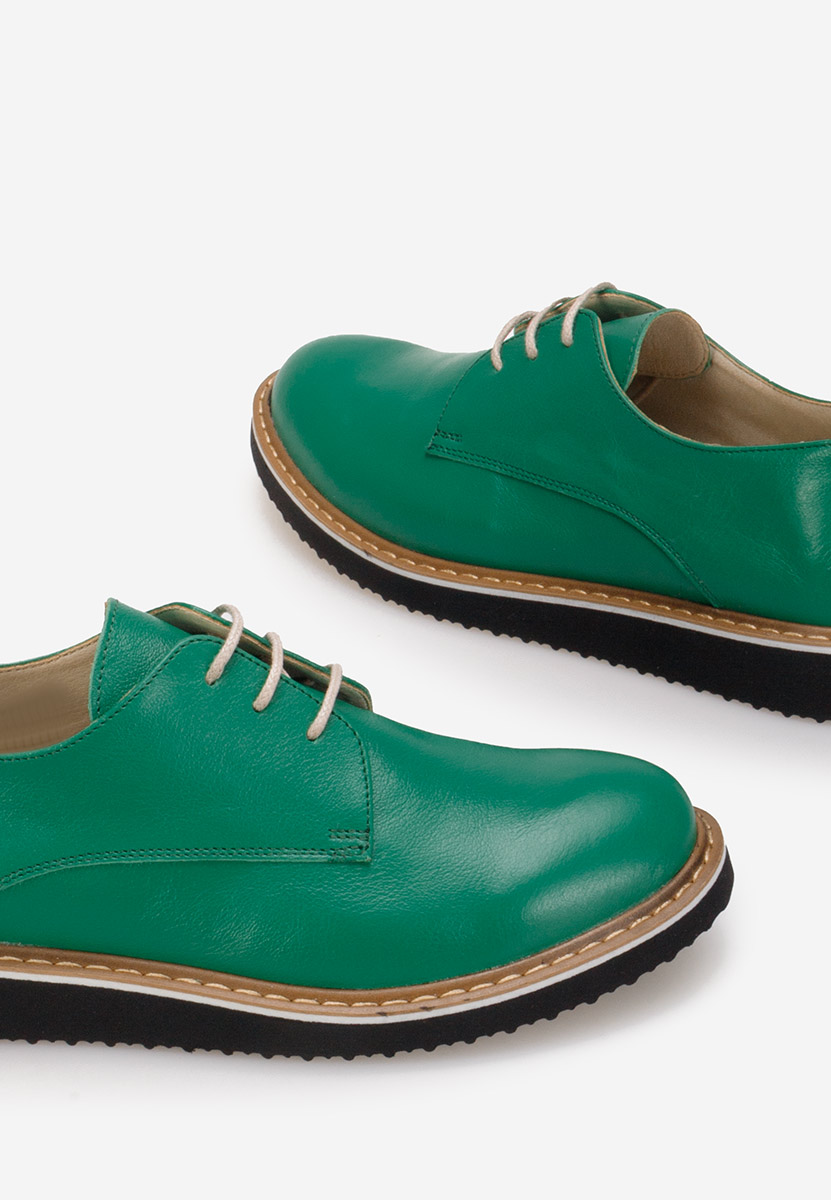 Pantofi derby piele Casilas verzi