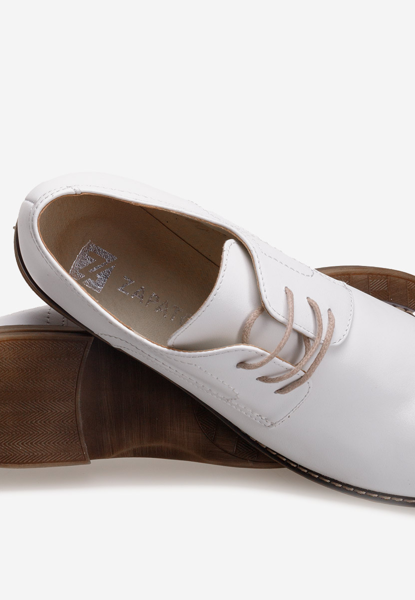 Pantofi derby piele Otivera albi