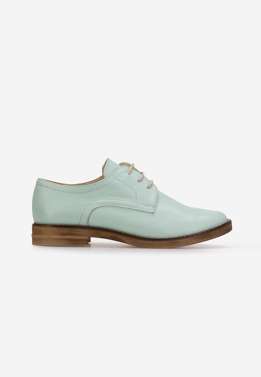 Pantofi derby piele Otivera turcoaz