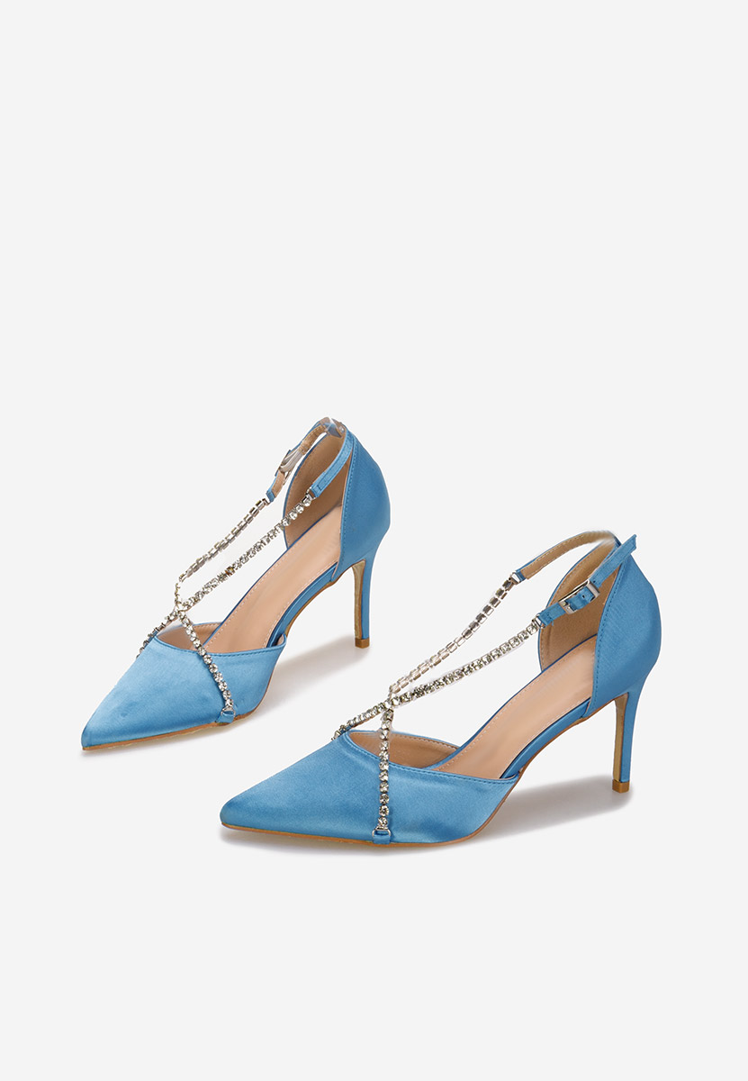 Pantofi stiletto Monisera albastri