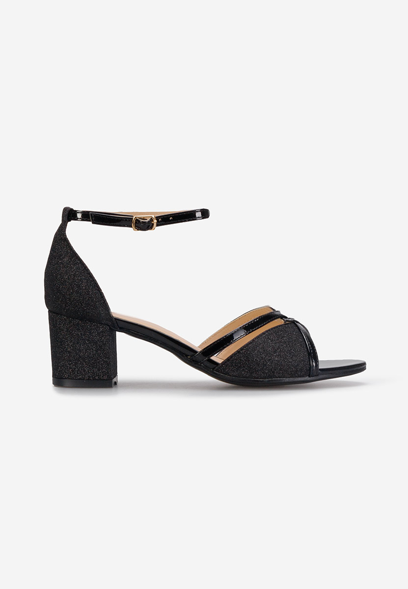 Sandale cu toc gros Aniela V2 negre