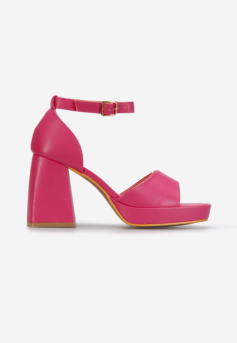 Sandale cu toc gros Alexaria V2 fucsia