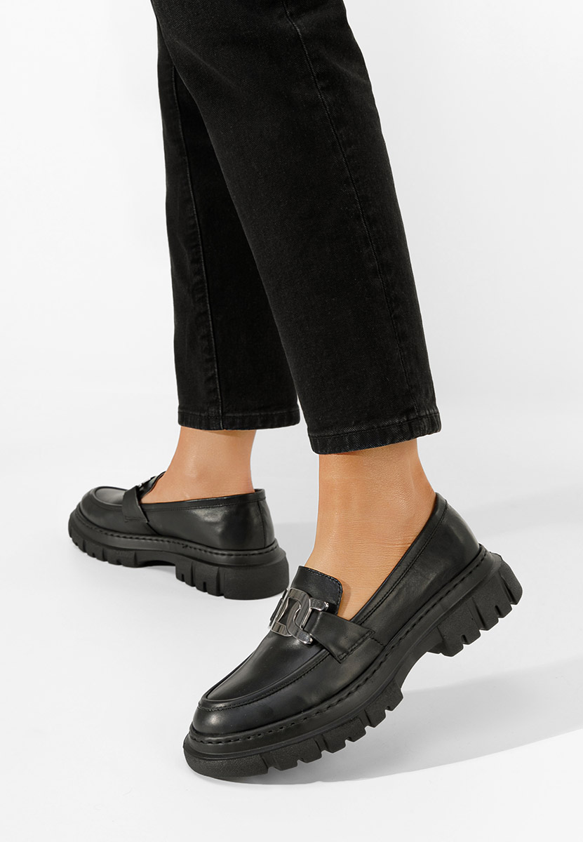 Mocasini piele naturala Haza V3 negri