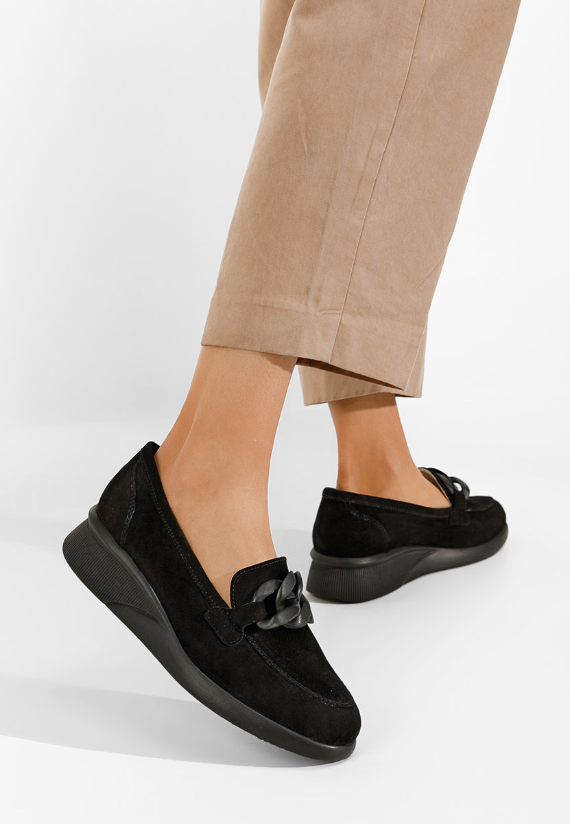 Mocasini piele naturala Leslie negri