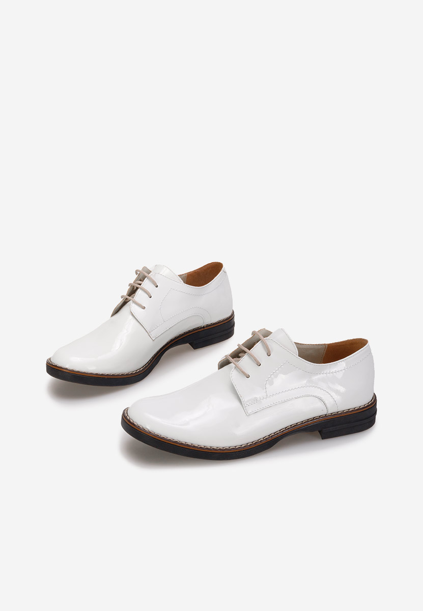 Pantofi derby piele Otivera V3 albi