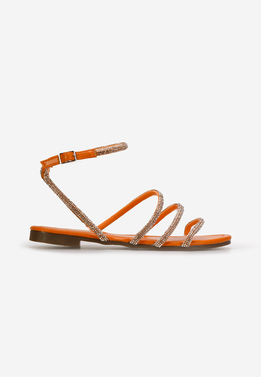Sandale cu pietricele Avalora portocalii