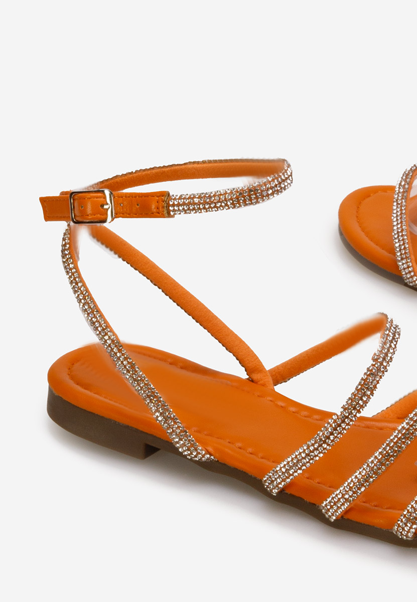 Sandale cu pietricele Avalora portocalii