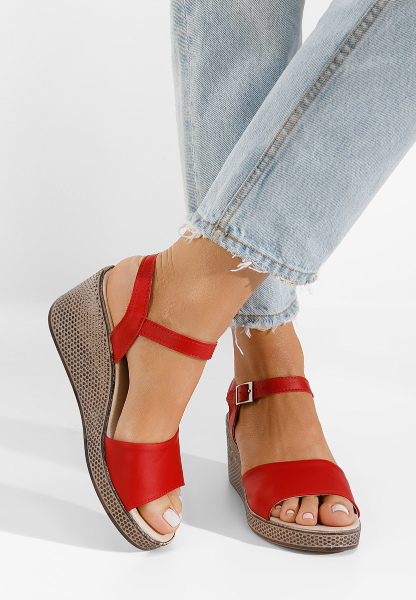 Sandale cu platforma Sivia rosii