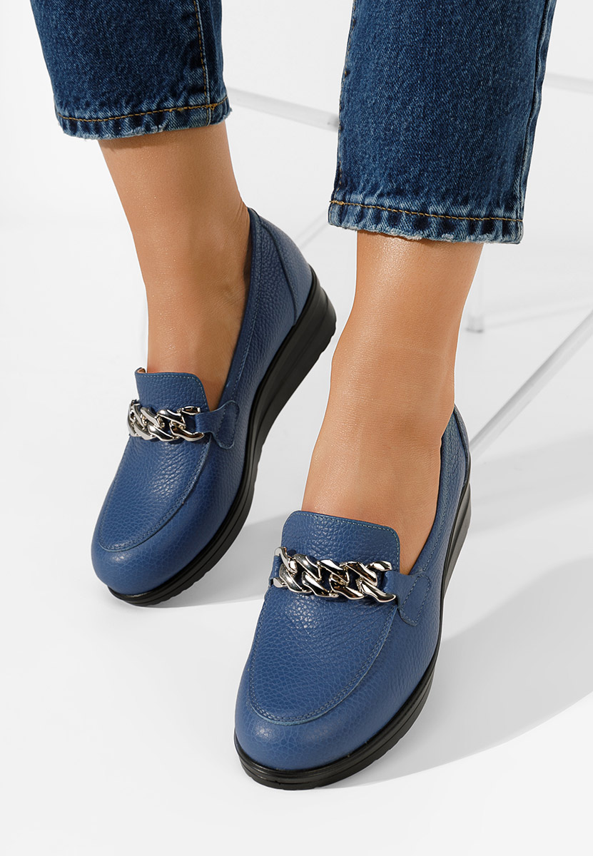 Mocasini dama piele Siara navy