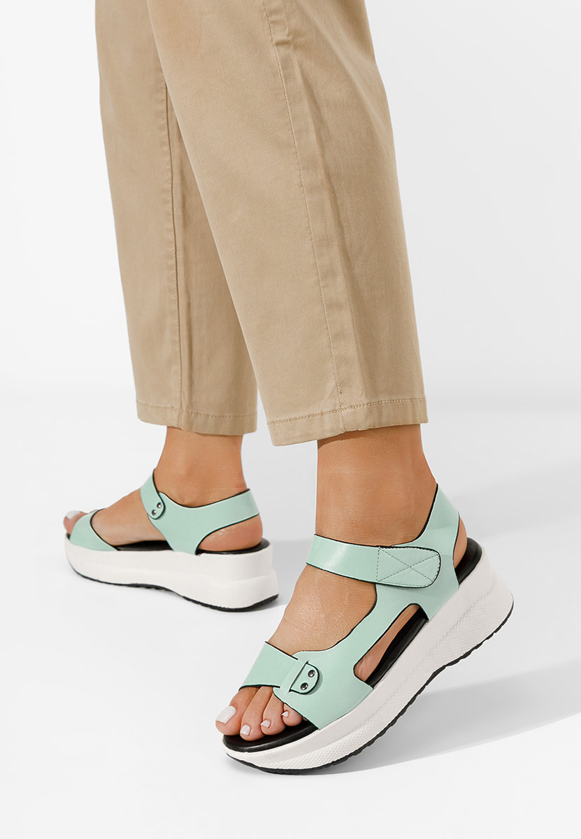 Sandale cu platformă Blueberry verzi