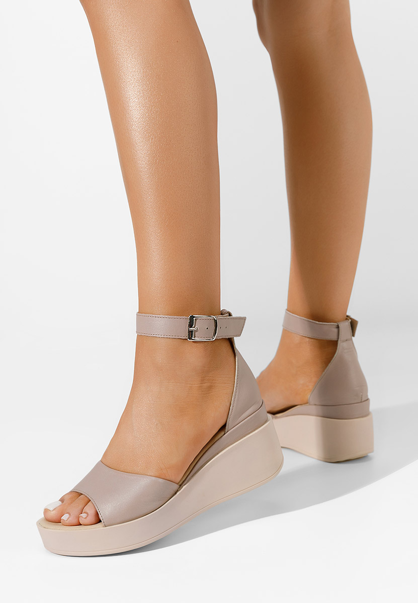 Sandale cu platformă piele Salegia gri