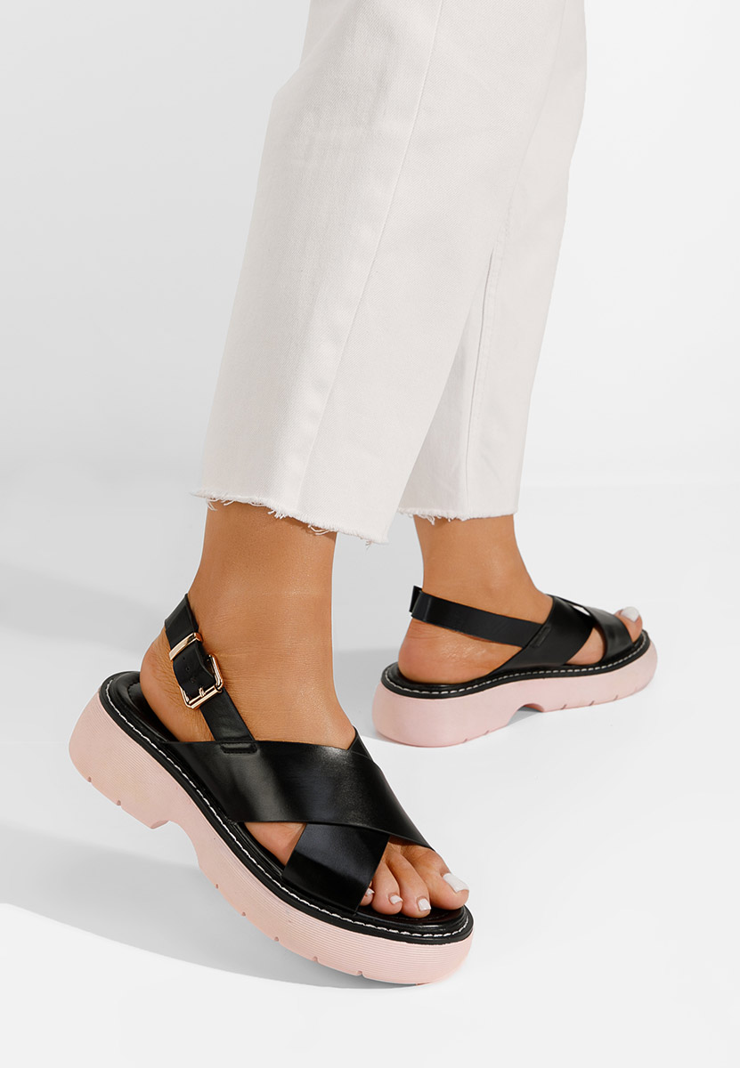 Sandale cu talpa groasa Nissa roz