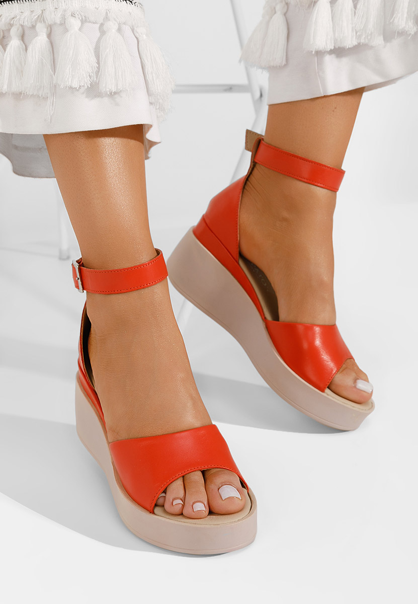 Sandale cu platformă piele Salegia corai
