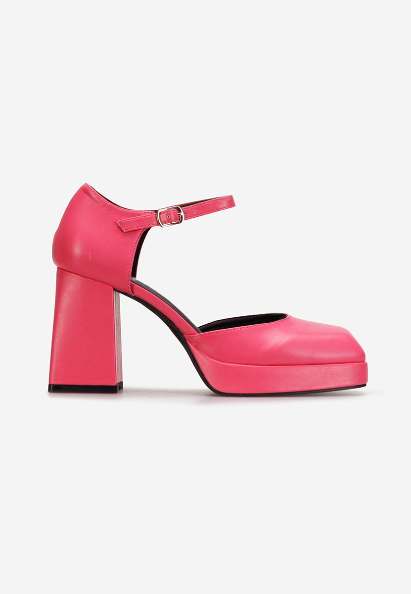 Pantofi cu toc gros Abile fucsia