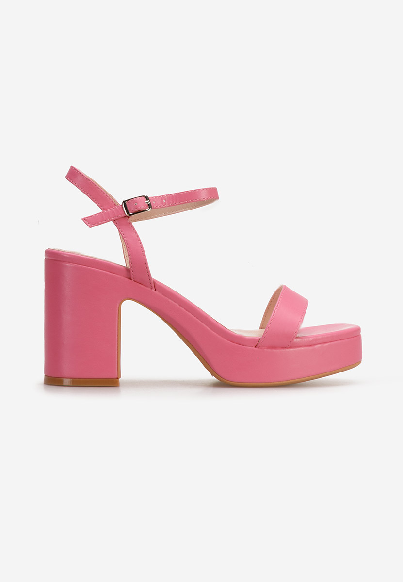 Sandale cu toc gros Salsama fucsia