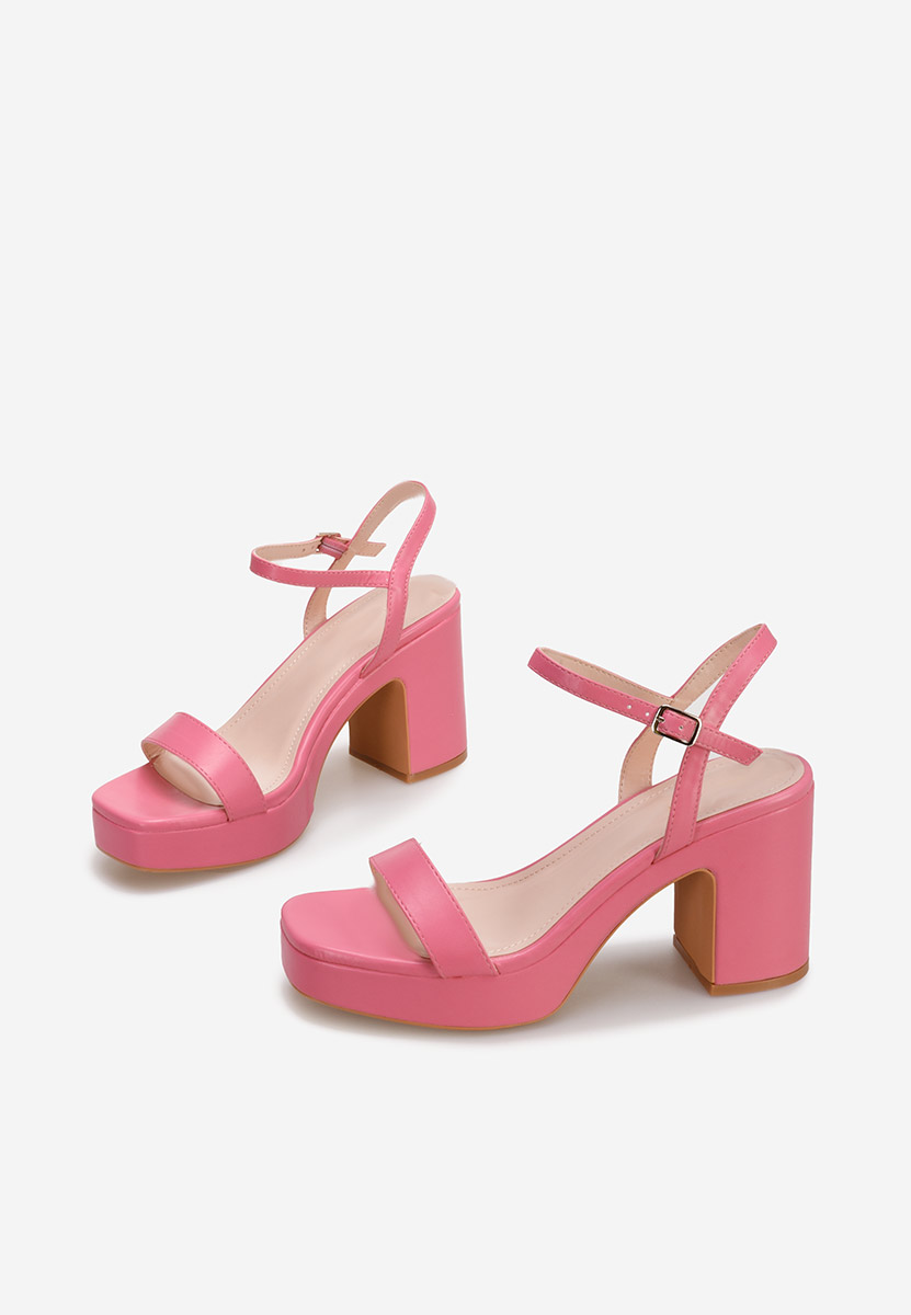 Sandale cu toc gros Salsama fucsia
