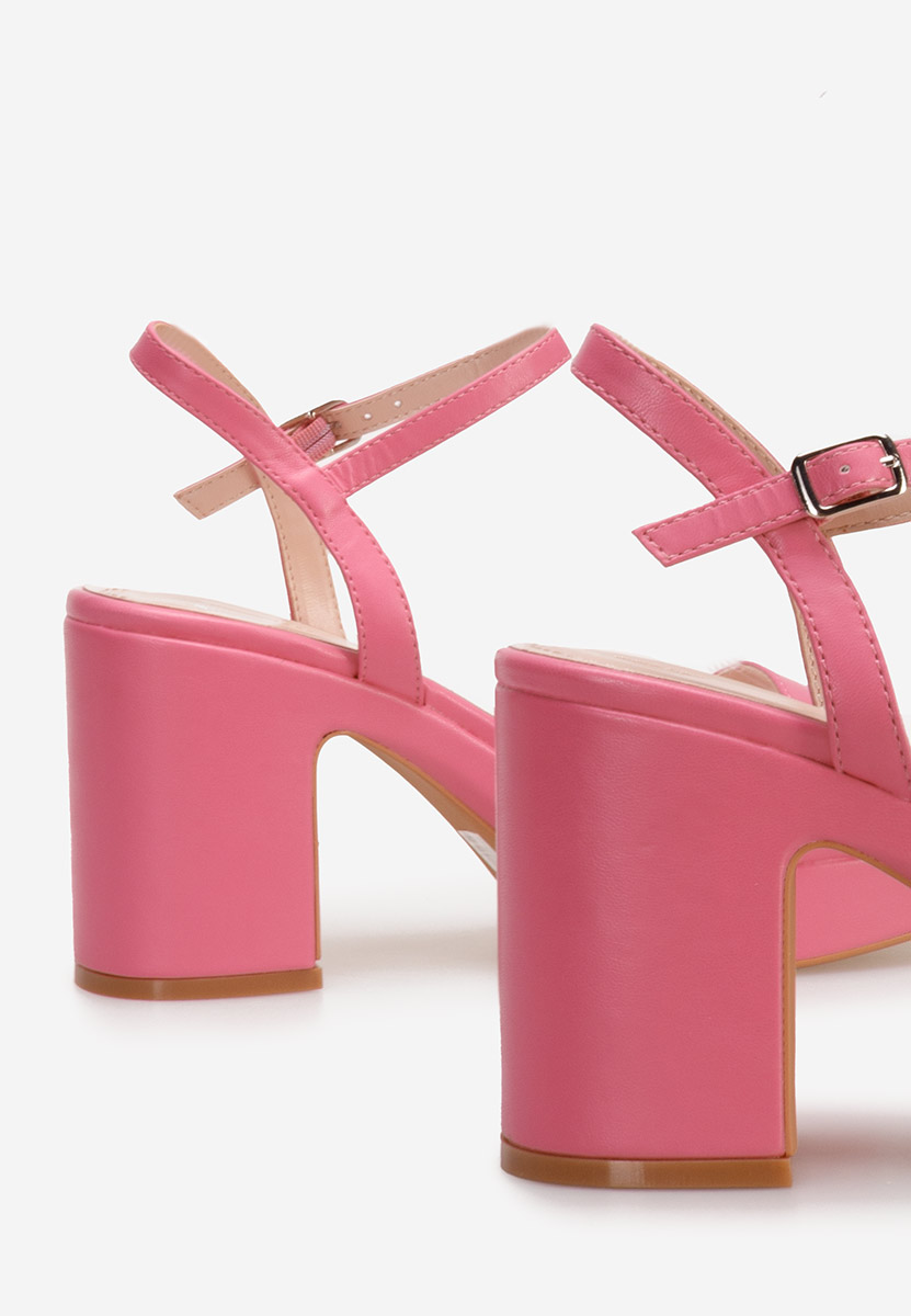 Sandale cu toc gros Salsama fucsia