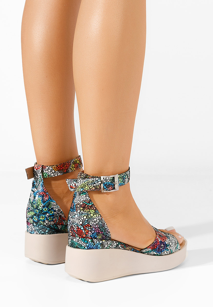 Sandale cu platformă piele Salegia V7 multicolore
