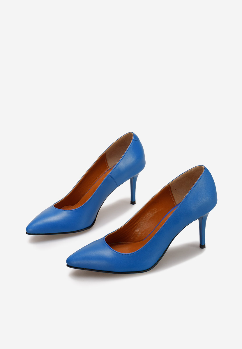 Pantofi stiletto piele Zigrida albastri