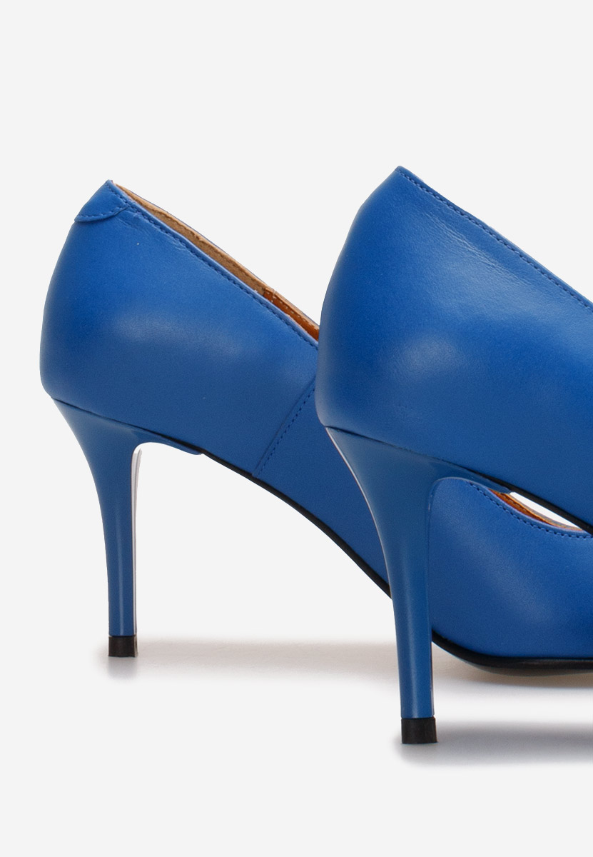 Pantofi stiletto piele Zigrida albastri
