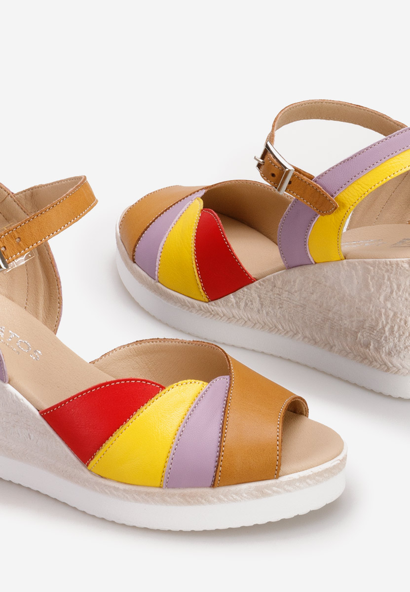 Sandale cu platforma piele Irvina V4 multicolore