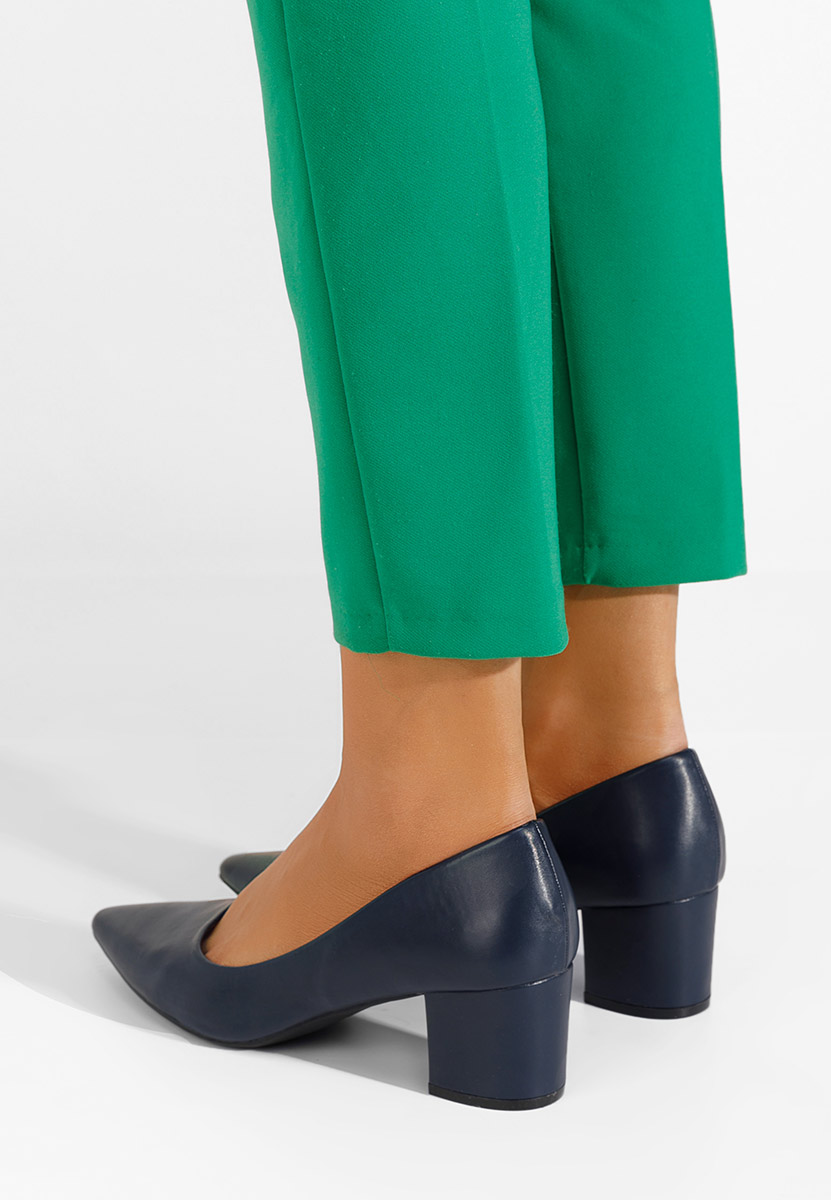 Pantofi cu toc mic Velmena navy