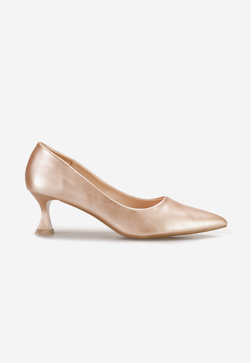 Pantofi cu toc subtire Omarosa champagne