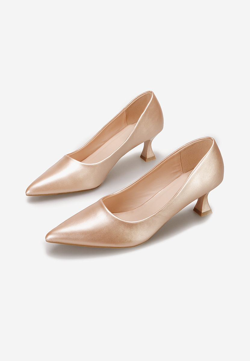 Pantofi cu toc subtire Omarosa champagne
