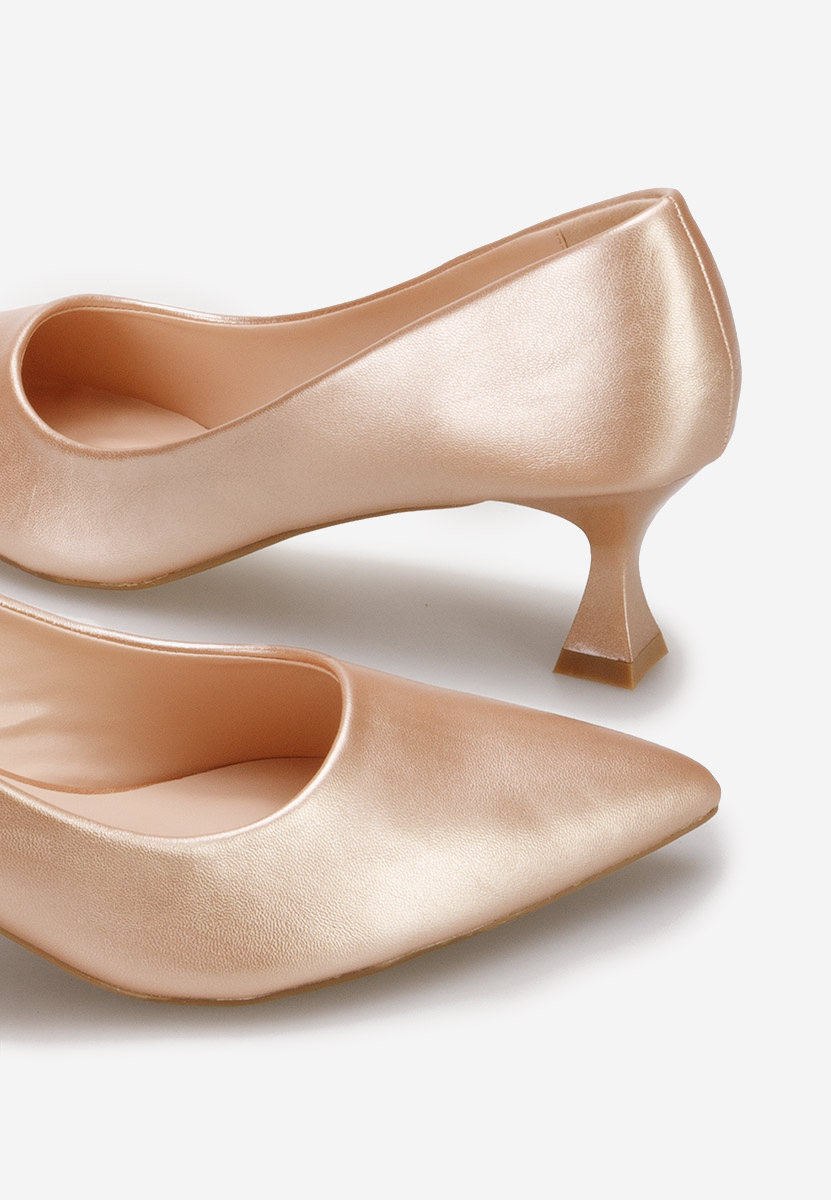Pantofi cu toc subtire Omarosa champagne