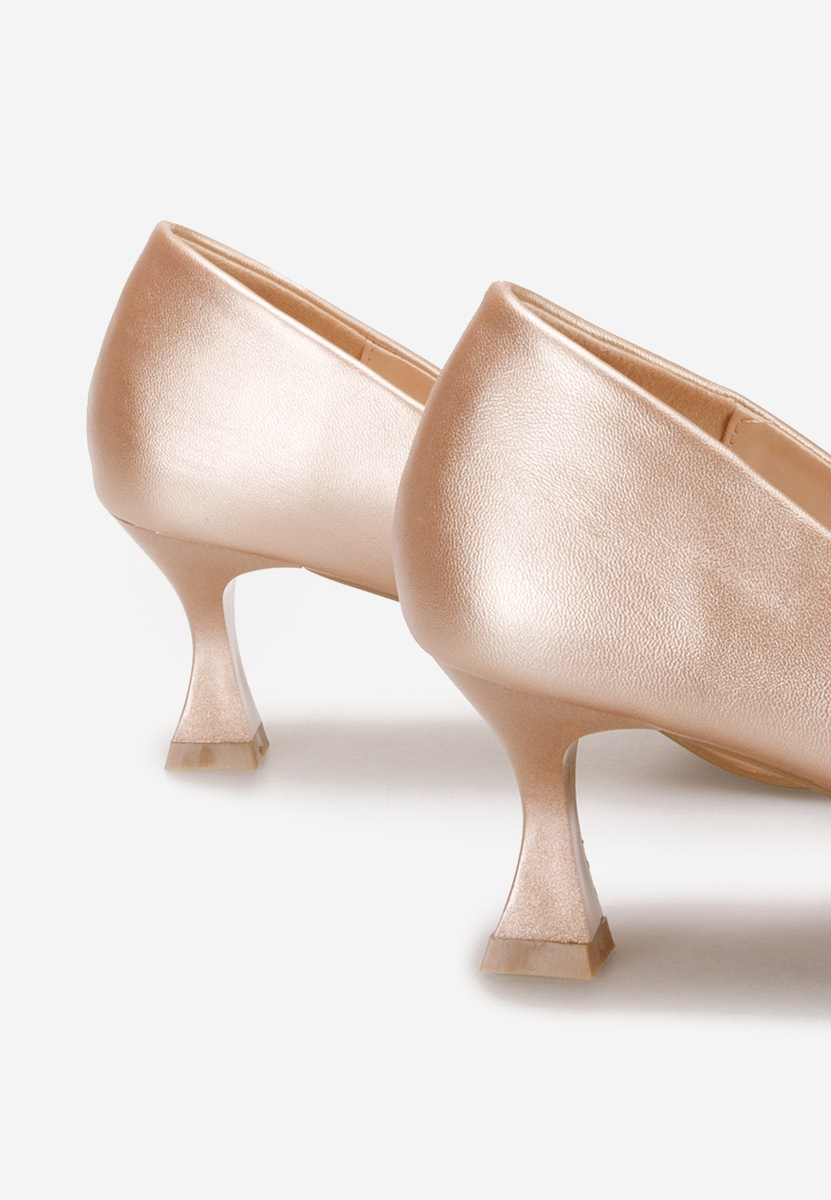 Pantofi cu toc subtire Omarosa champagne