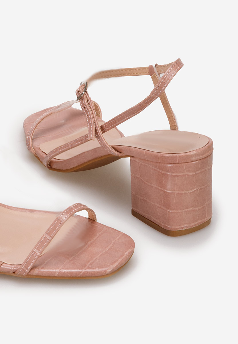 Sandale dama cu toc Chiesa roz