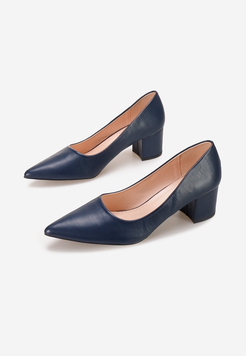 Pantofi cu toc mic Velmena navy