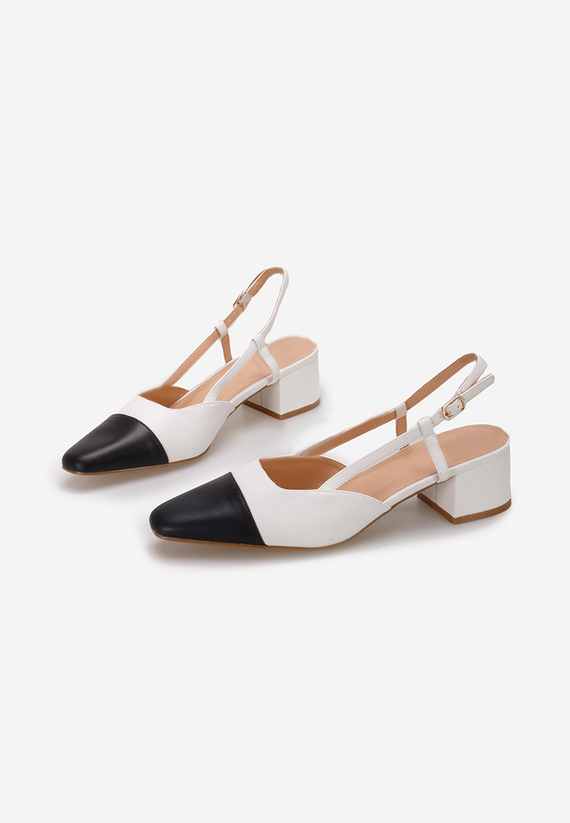 Pantofi slingback Nathrea albi