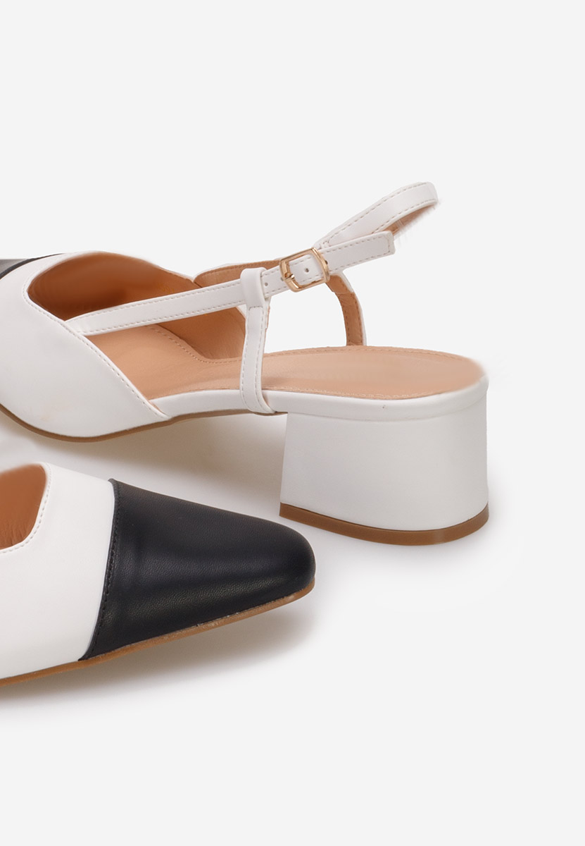 Pantofi slingback Nathrea albi