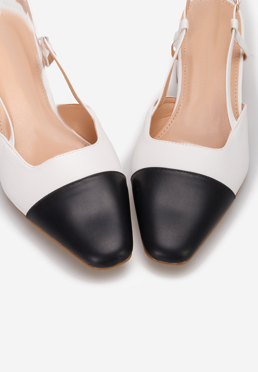 Pantofi slingback Nathrea albi