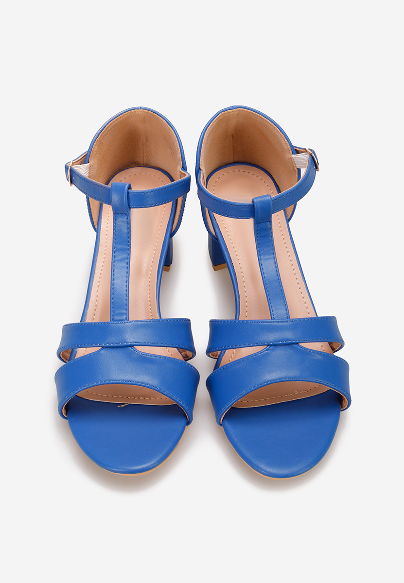 Sandale cu toc gros Ankita albastre