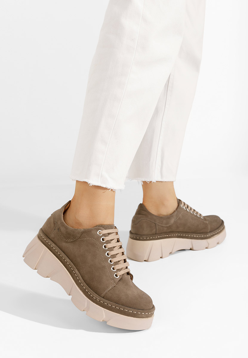 Pantofi casual dama piele Keresa maro