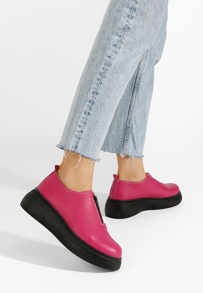 Pantofi casual dama piele Amaera fucsia