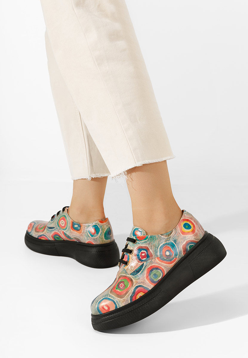 Pantofi casual dama piele Amelise multicolori