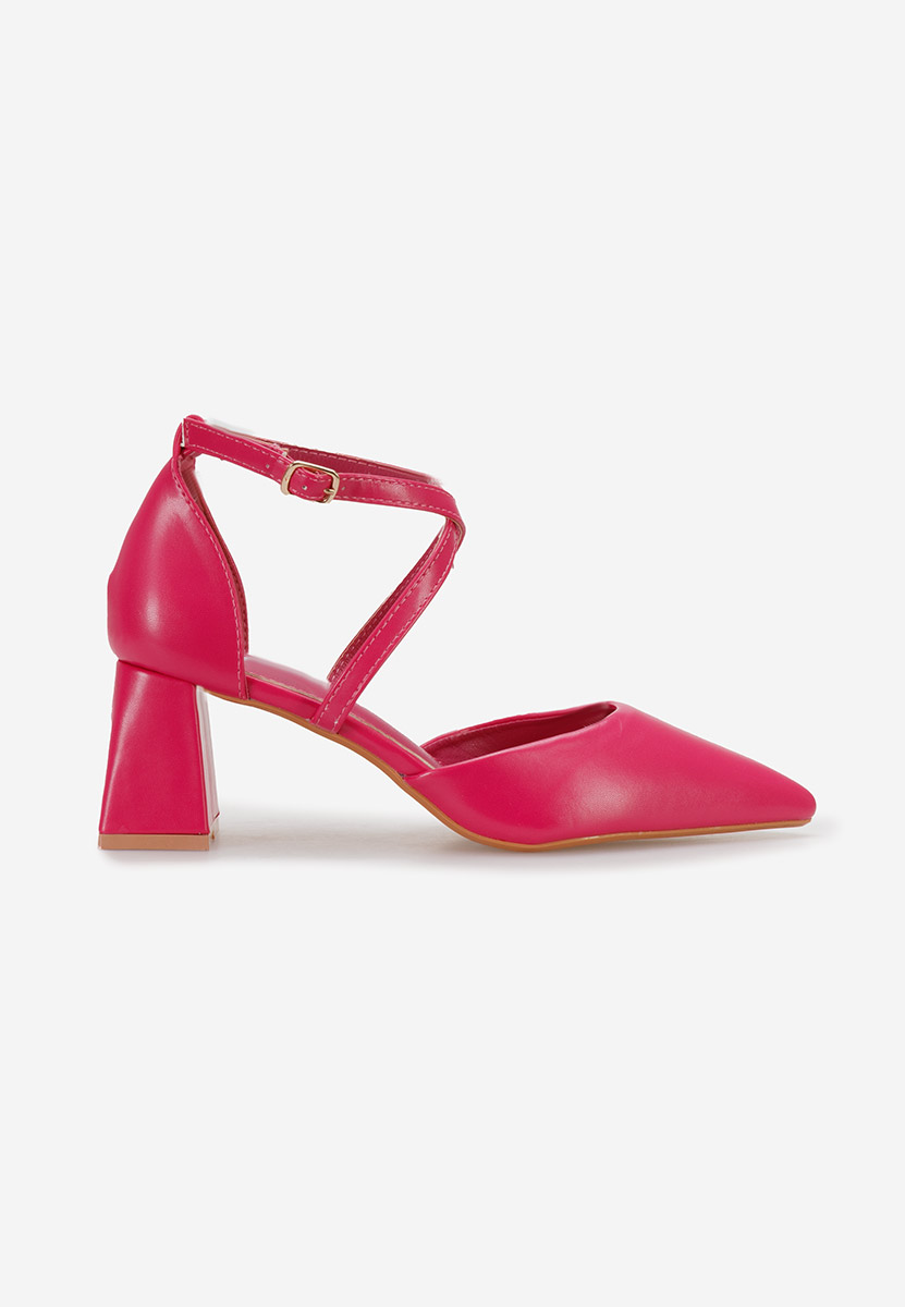 Pantofi cu toc gros Lasarea fucsia