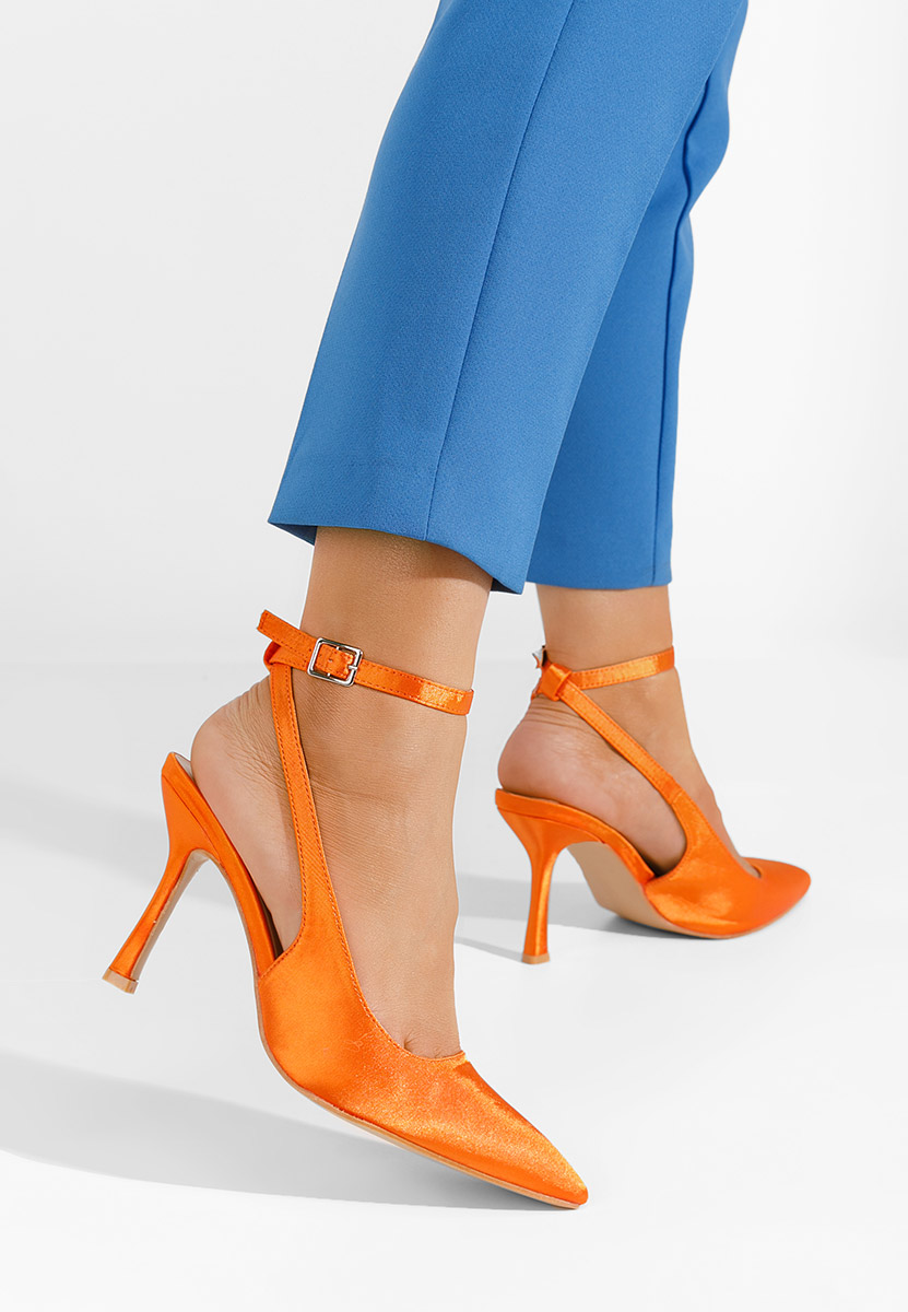 Pantofi cu toc stiletto Valindra portocalii